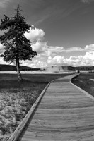 Boardwalk leading away from Emerald Pool toward Rainbow Pool.